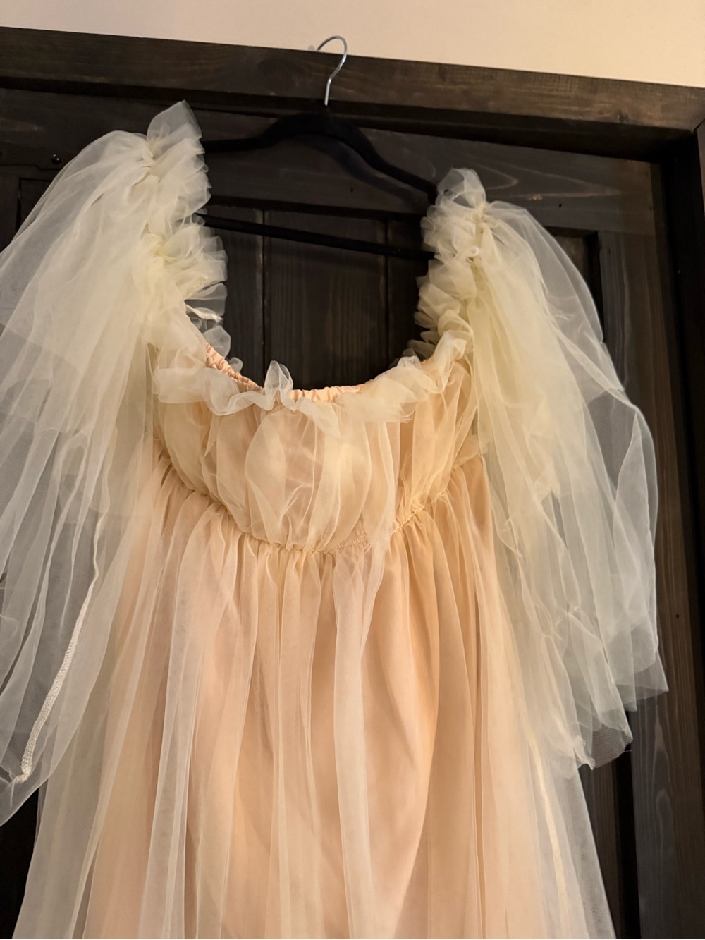 Source Unknown Peach Tulle Mini Dress good for summer festival - Picture 4 of 6